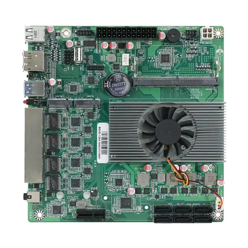 Alder Lake N100 NAS Motherboard Industrial ITX 17X17CM DDR5 4* I226 2.5GBps LAN.2 NVMe 6 X SATA DP Low Power