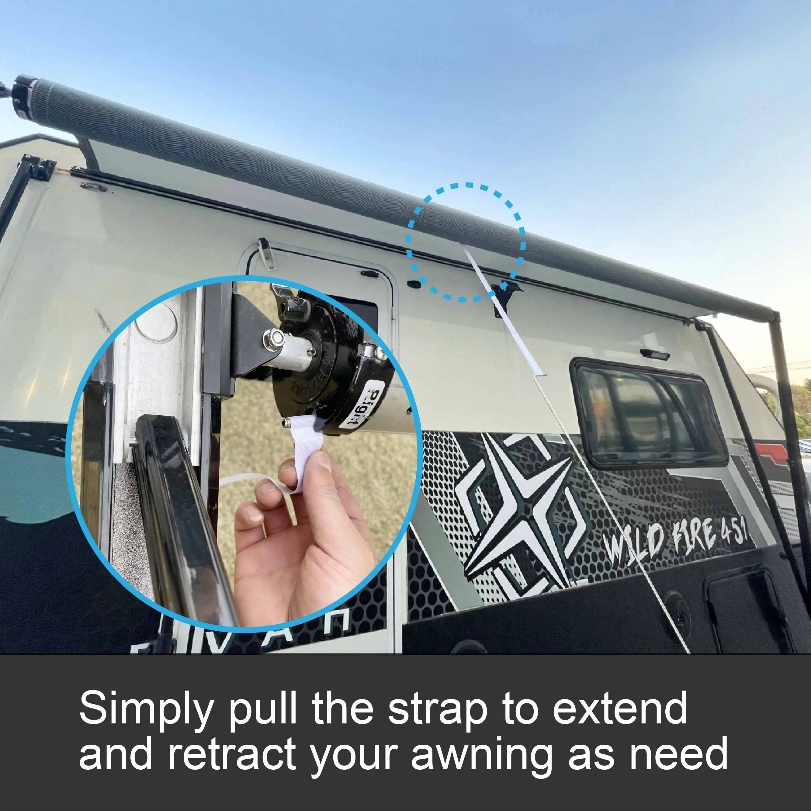 مظلة STLF Awnlux اليدوية القابلة للطي على الطراز الأمريكي الأسترالي لمقطورة السفر والقافلة الخارجية والمنزل المتنقل #3