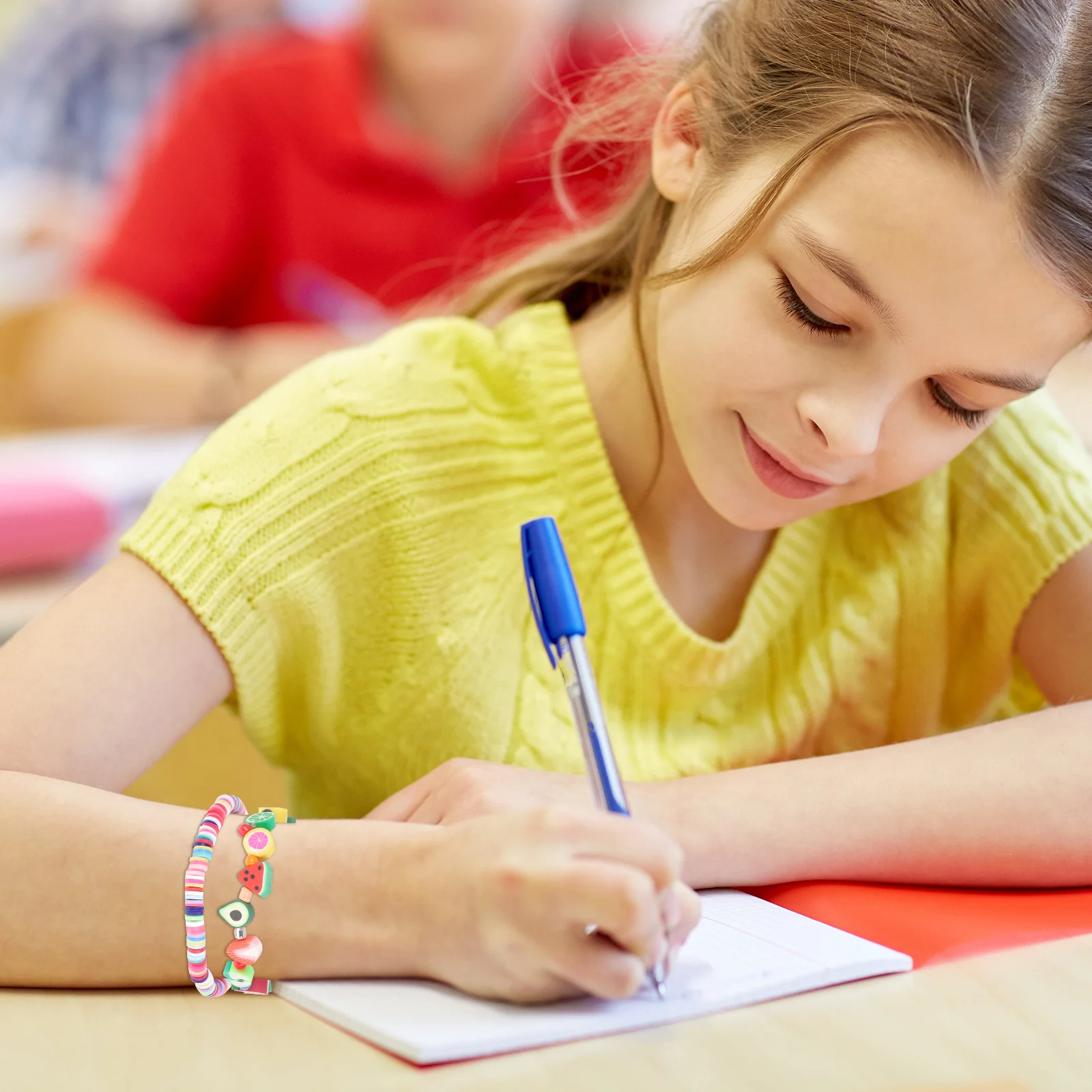 5 قطعة سوار بوليمر كلاي رائع مقاوم للاهتراء المحمولة الخرز أساور هدية عيد الحب لوازم النساء سوار بوليمر كلاي