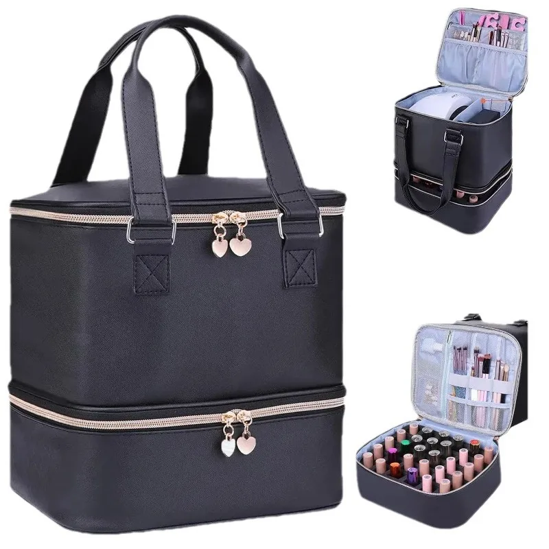 Cosmetics storage bag nail polish storage bag nail enhancement double-layer high-capacity essential oil makeup