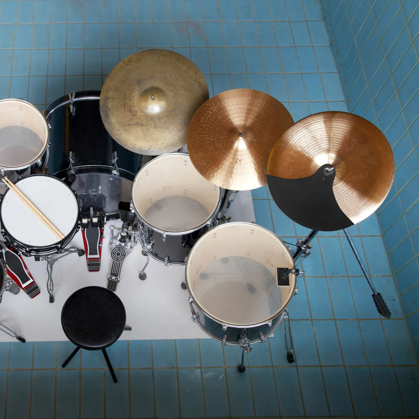 

2Pcs Drum Cymbal Mute Pad Flexible Silent Dampener Low Volume Drum Practice Pad Instrument Muffler Instrument Accessory