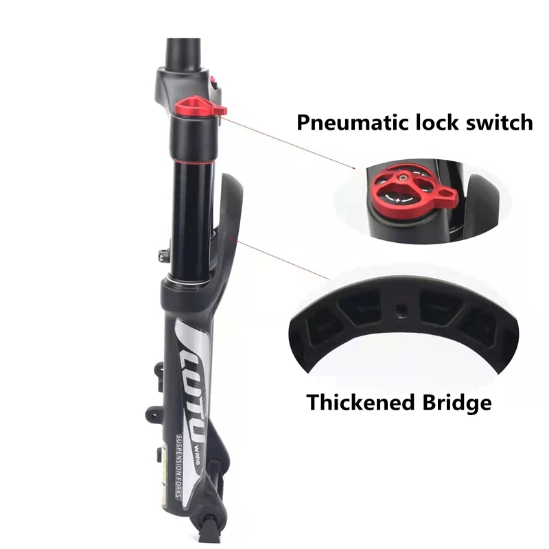 LUTU Mountain Bike Shock Absorbing Air Fork 20 Inch Alloy Disc Brake Front Forks Quick Release EIEIO Bicycle Parts Bicicleta