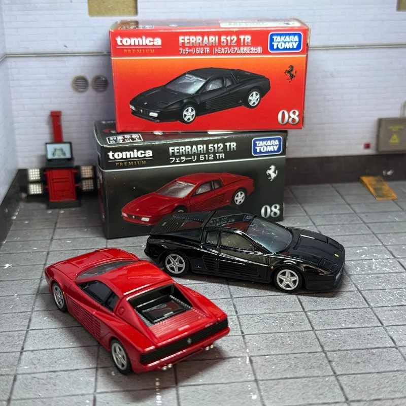 Véritable modèle de voiture miniature de sport en alliage moulé sous pression Tomy Tomica Tp08 - Ferra ri 512tr, modèle de collection pour les fans, cadeau d'anniversaire