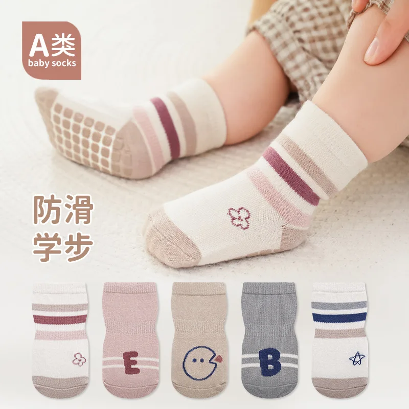 Baby Floor Socks Indoor Cooling Anti Slip Baby Walking Socks College Style Children's Mid Tube Socks Newborn Accessories Clothes