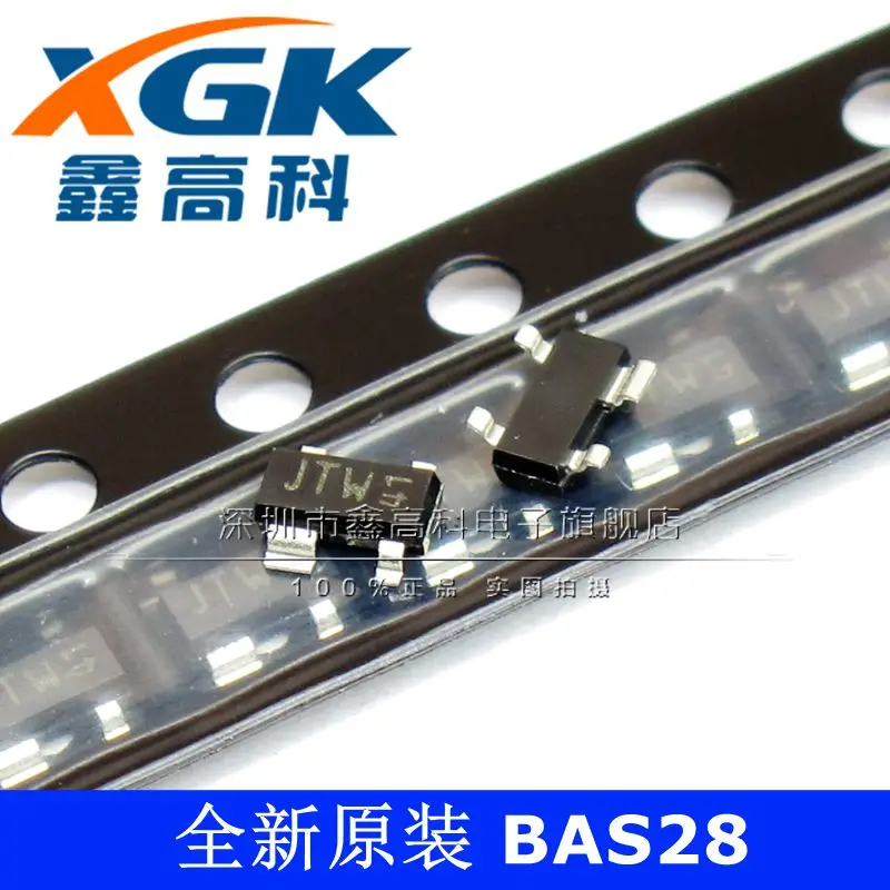 Free shipping   BAS28 JTW  SOT23     10PCS