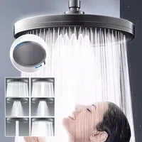 New 230mm Big Panel Showerhead 6 Mode Supercharge Rainfall Shower Head High Pressure Top Rain Shower Faucet Bathroom Accessories