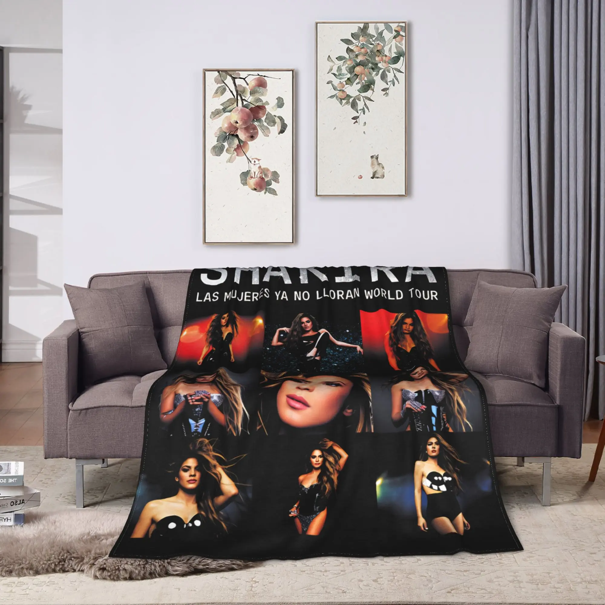 Warm Soft Blanket Picnic Shakira Throw Blanket Singer Pop Flannel Bedspread For Couch Chair Comfortable Sofa Bed Cover