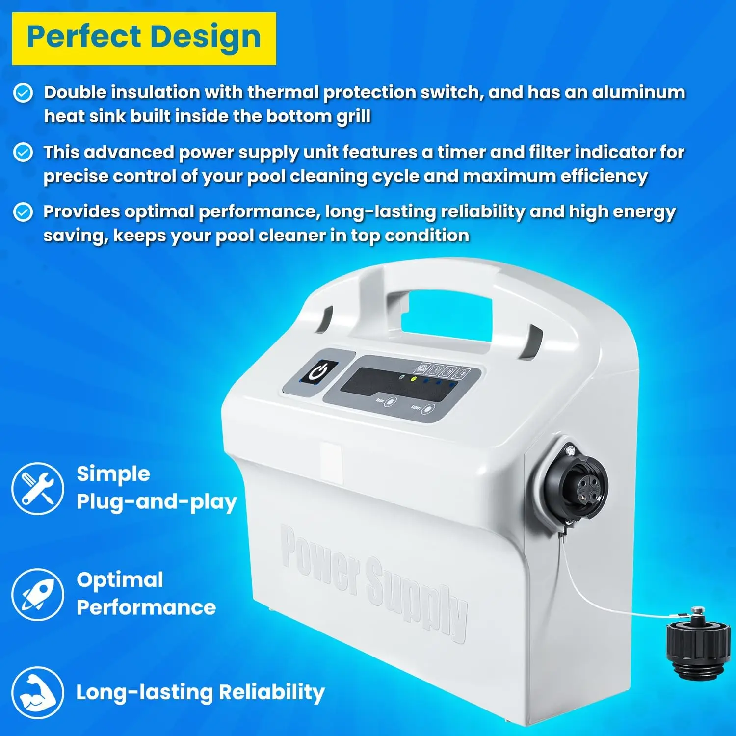 9995678-US-ASSY بديل مصدر الطاقة لـ Dolphin Apollo,Apollo Plus,Bio,Deluxe 5,DLX4,DX4,DX4S,DX5S,DX6,Edge,Havy Duty,M400