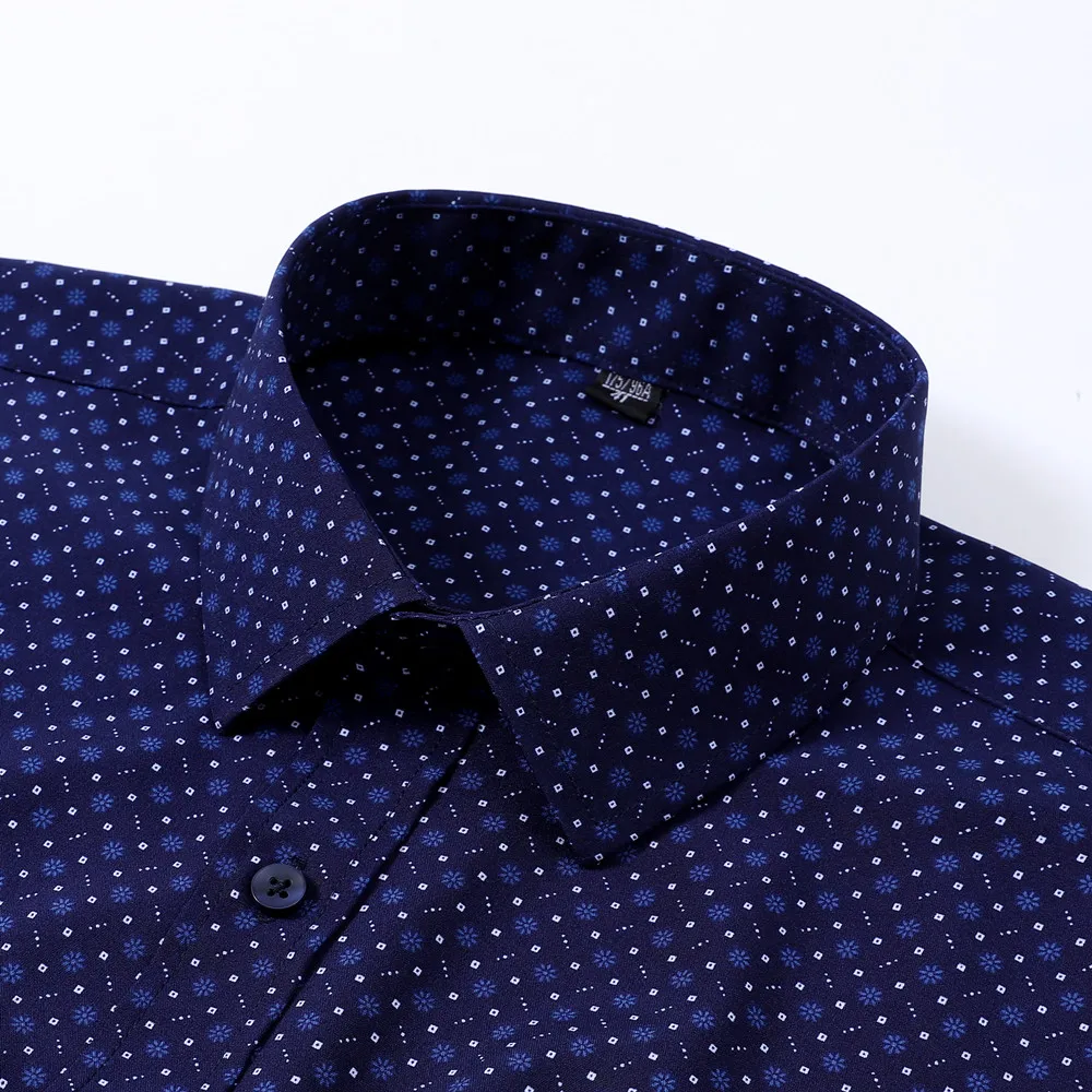 Men Light Blue Striped Dress Shirt Thin Stretch Soft Print Long Sleeve Slim Fit Formal Business Office No Ironing Man Clothing