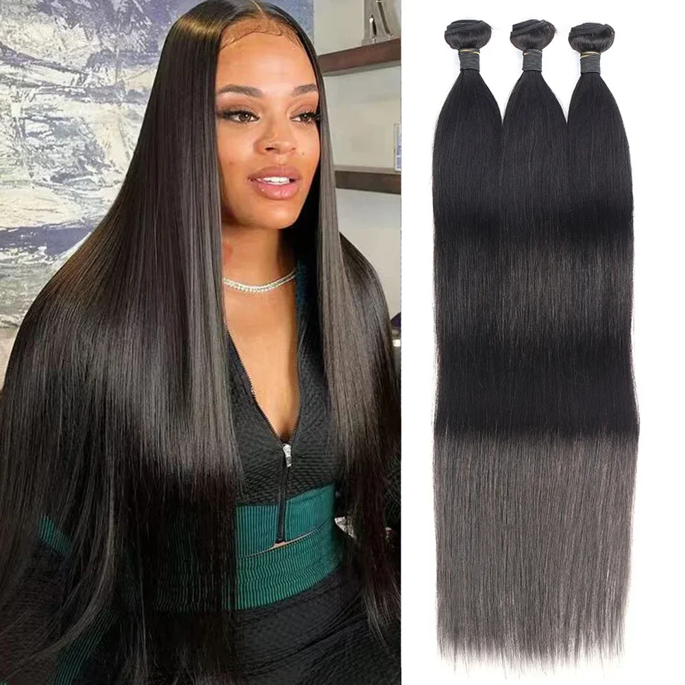 

Nature Straight Human Hair Only Bundles 100% Human Hair Weave Bundles 10a Grade Virgin Brazilian Hair Bundle Extension 8-28 Inch