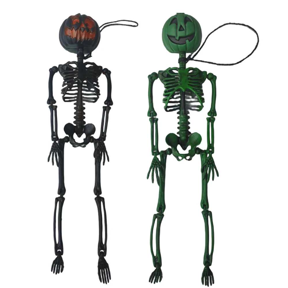 

Pumpkin Head Human 45cm Skeleton Halloween decorative ornaments Birthday party Decoration Parody Decoration 45cm High Body Shape
