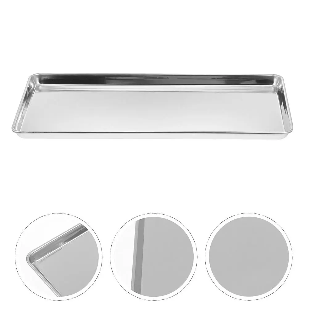 

Rectangular Cold Noodle Plate Stainless Steel Food Tray For Bbq Picnic Party Dessert Snack Storage Kitchen Supply Steak