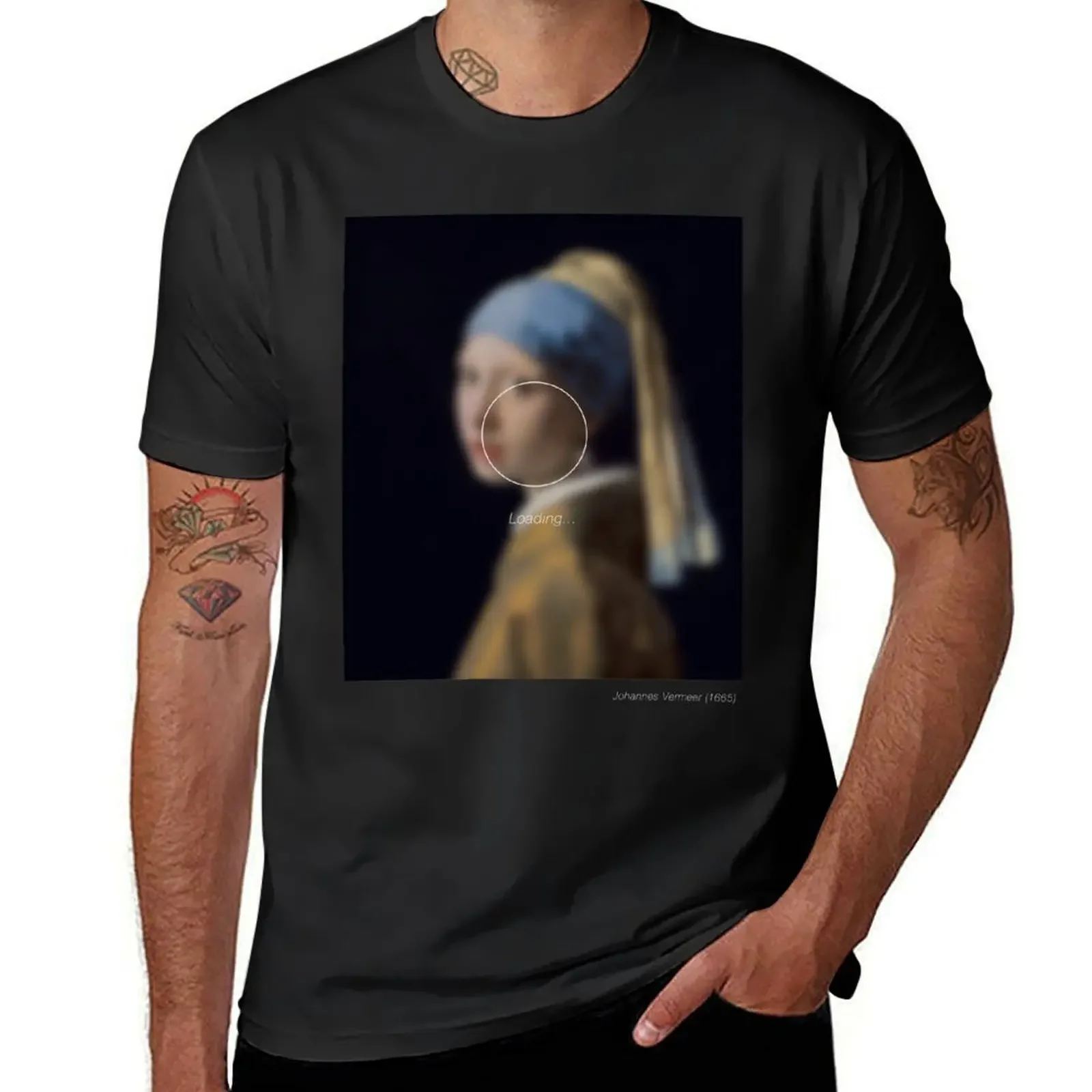 Girl with a Pearl Earring _loading.. T-Shirt sports fans heavyweights vintage mens clothes