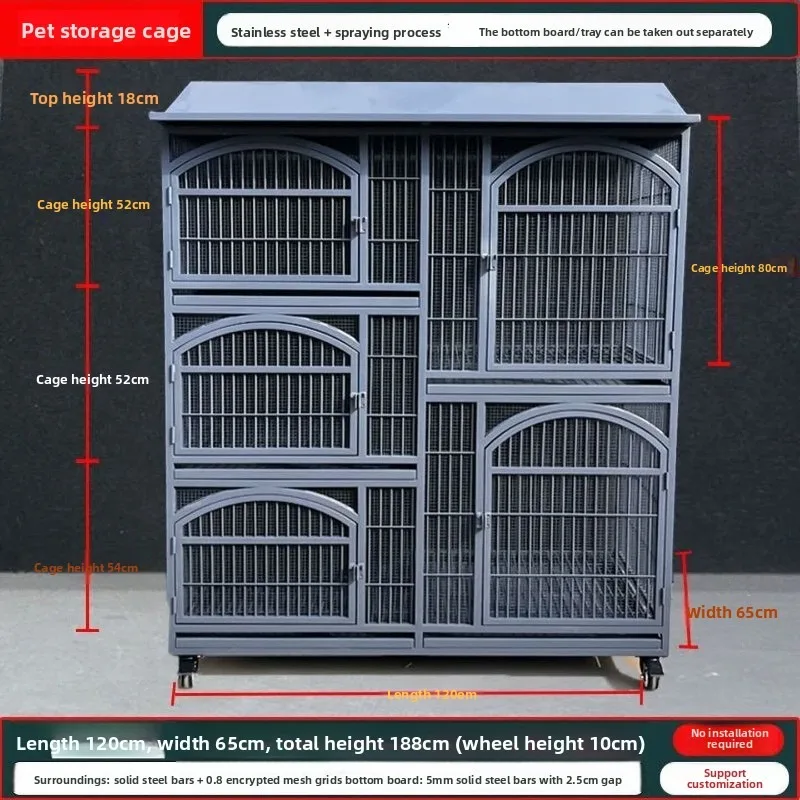 Pet storage cage stainless steel multi-layer supermarket and scenic area smart storage cabinet for dog cages