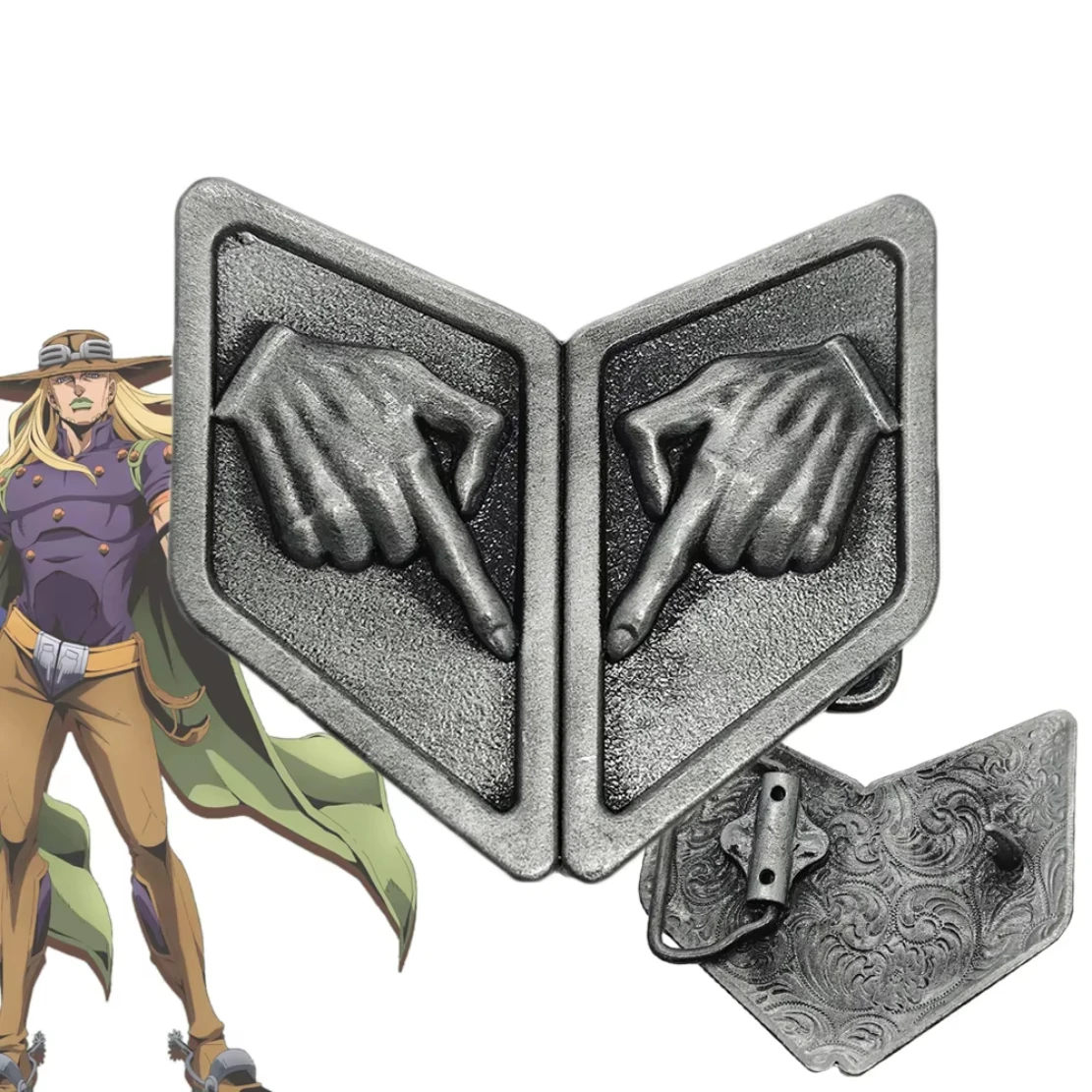 JOJO STEEL BALL RUN Julius Caesar Zeppeli Metal Belt Buckle Cosplay Costume Accessory Halloween Party Prop