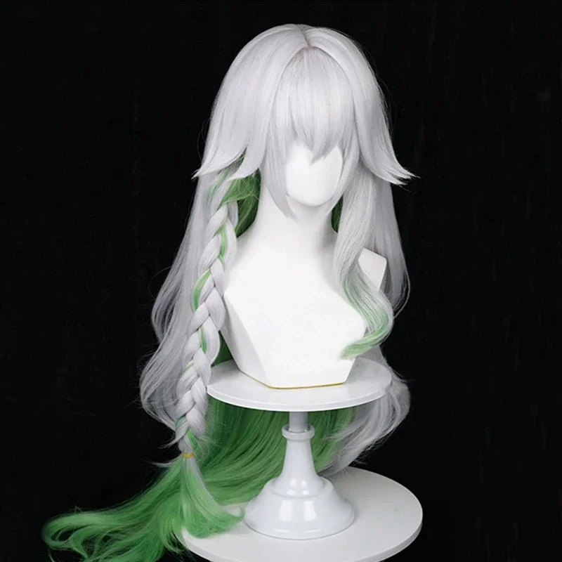 Nahida parrucca Genshin Impact Nahida Cosplay The Greater Lord Rukhadevata Genshi Impact Nahida parrucche Ear Costume di Halloween per le donne