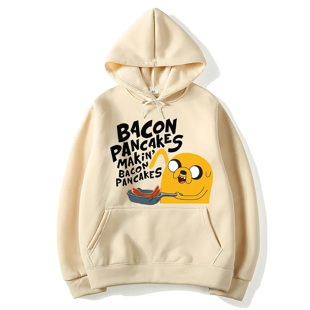 Unisex Adventure Time Animation Hoodie, Harajuku Jake Cartoon Hoodies, Y2k Clothes, Long Sleeve Hooded Sweatshirts, Streetwear,