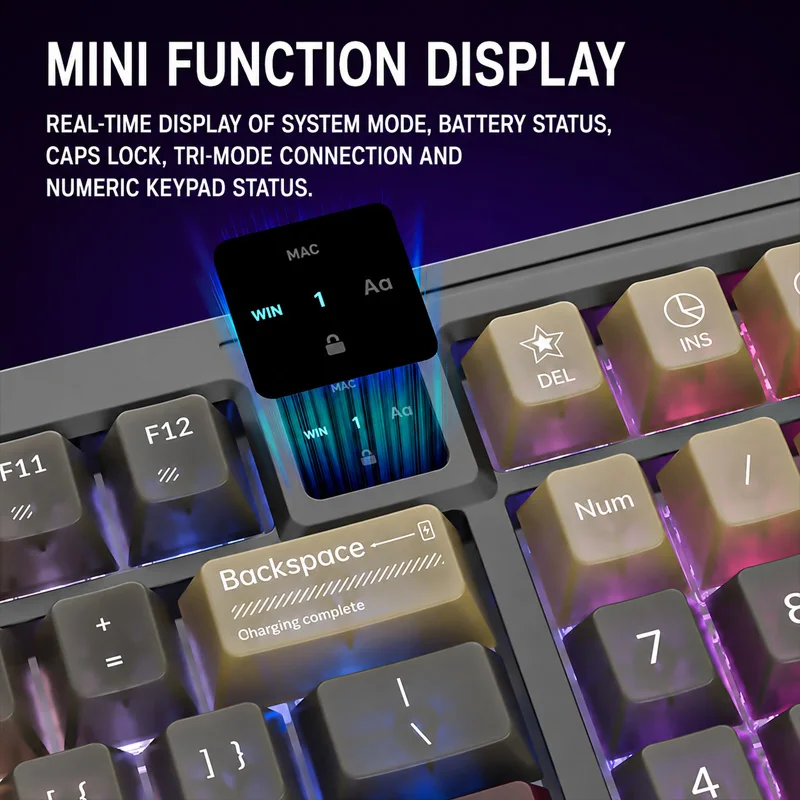 Langtu T98 Tri Mode RGB Custom Silent Mechanical Keyboard Mouse Combo, Bluetooth 2.4G Wired for Gaming Office Laptop PC - view 3