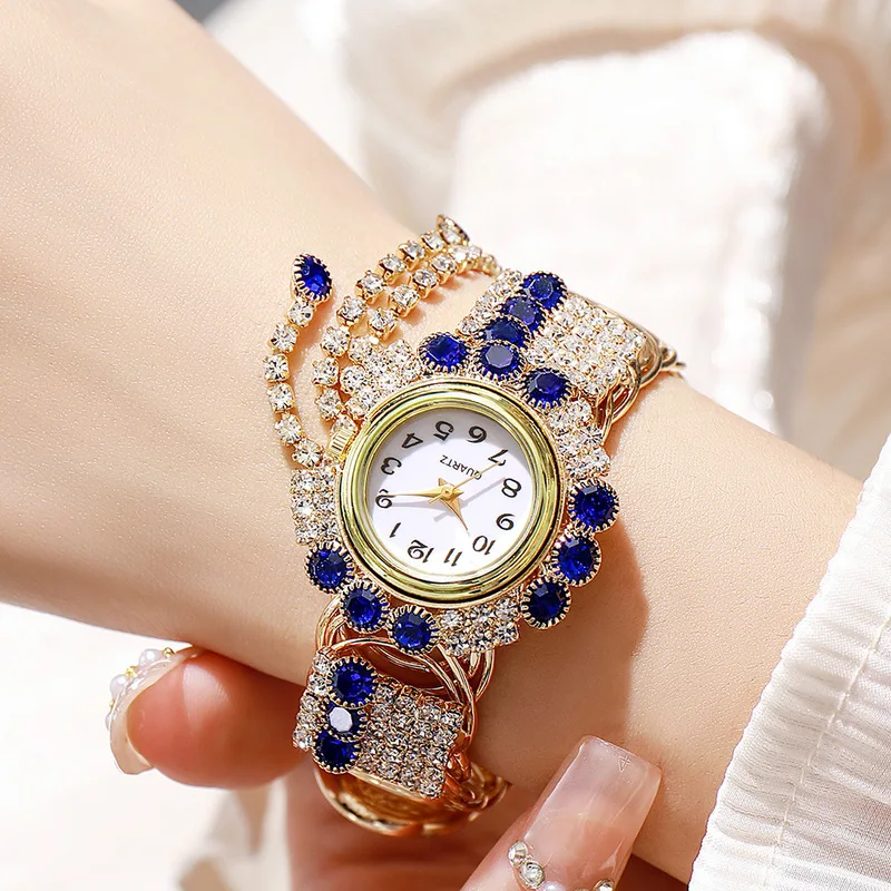 Women's Quartz Watch Alloy Diamond Encrusted Elegant Tassel Decor Personalized Trendy Ladies Dress Wristwatch For Daily Wear