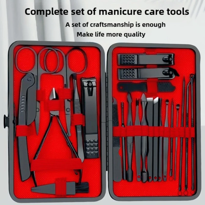 

Bestselling 24-Piece Practical Stainless Steel Black Nail Clipper Set Personal Care Beauty Nail Art Tools