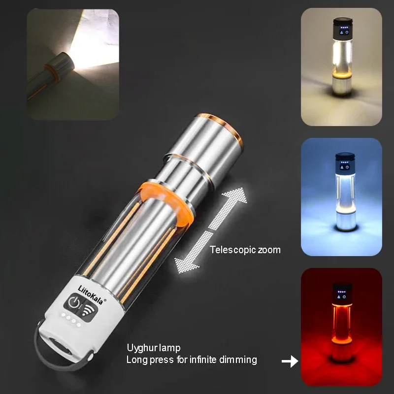 

LiitoKala LF-936 P50 laser+tungsten wire+LED 10W Flashlight 1000LM 6-speed Adjustable