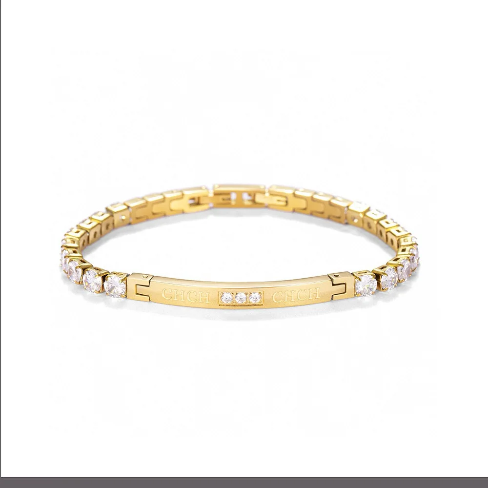 CHHC 2026 سوار الزركون النسائي الصغير، سلسلة تنس أنيقة وبسيطة، مجوهرات متراصة خفيفة الوزن، صندوق هدايا فاخر #2