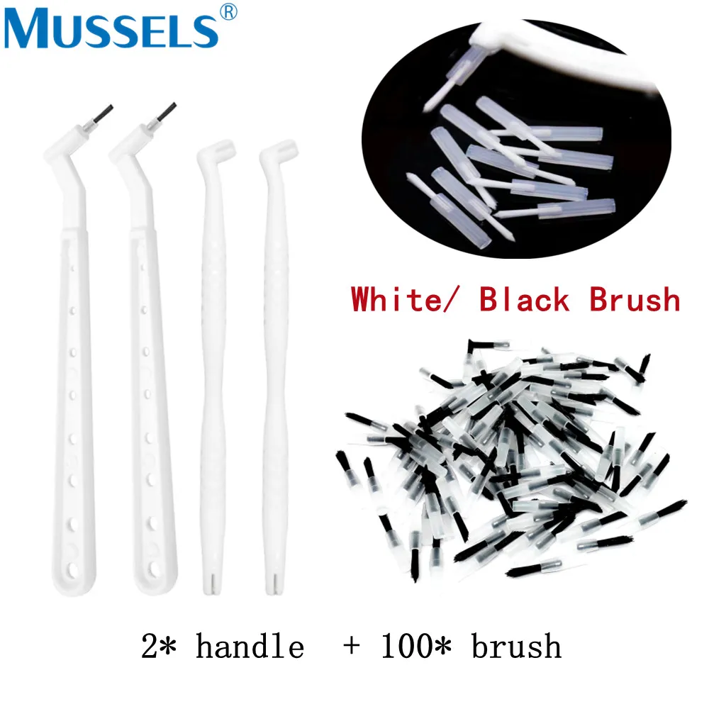 Disposable Composite Brush Tips Dental Micro Applicator Brushes for Teeth Adhesive Resin Bonding Etching Dentist Material Handle