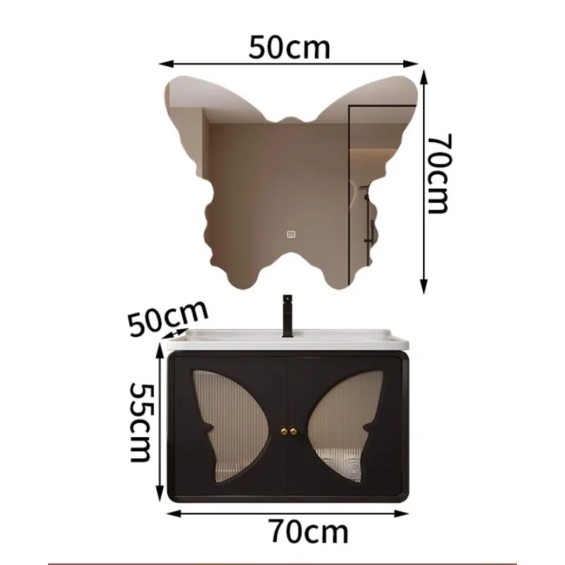 

L French light luxury oak bathroom cabinet combination ceramic integrated washbasin cabinet toilet washstand