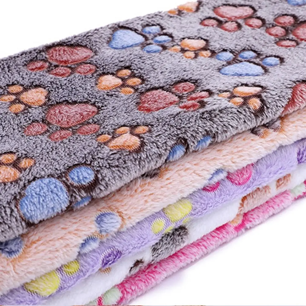 Fluffy Soft Cats Paw  Multi-color optional Dogs Pet Blanket Fleece Blanket Winter Quilt Flannel Blanket