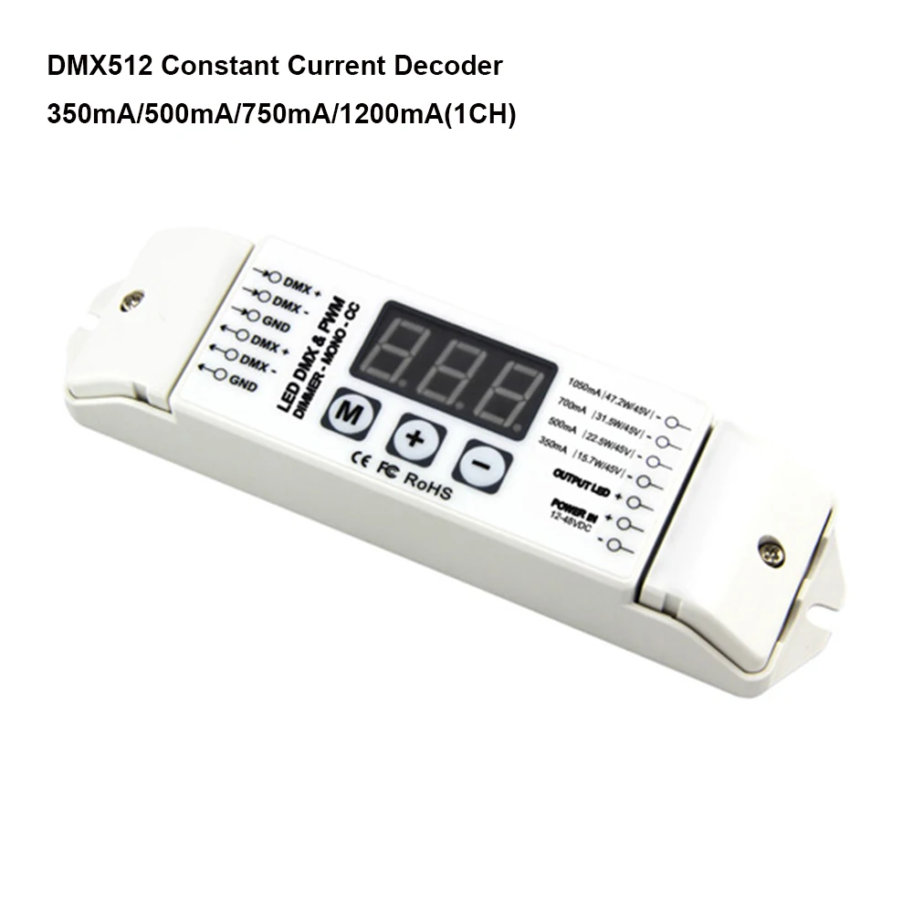 DC48V 12V 24V 36V 1CH 3CH 4Channel PWM Constant Current CC DMX Decoder DMX512 LED Controller for Single RGB RGBW LED Tape Lamp