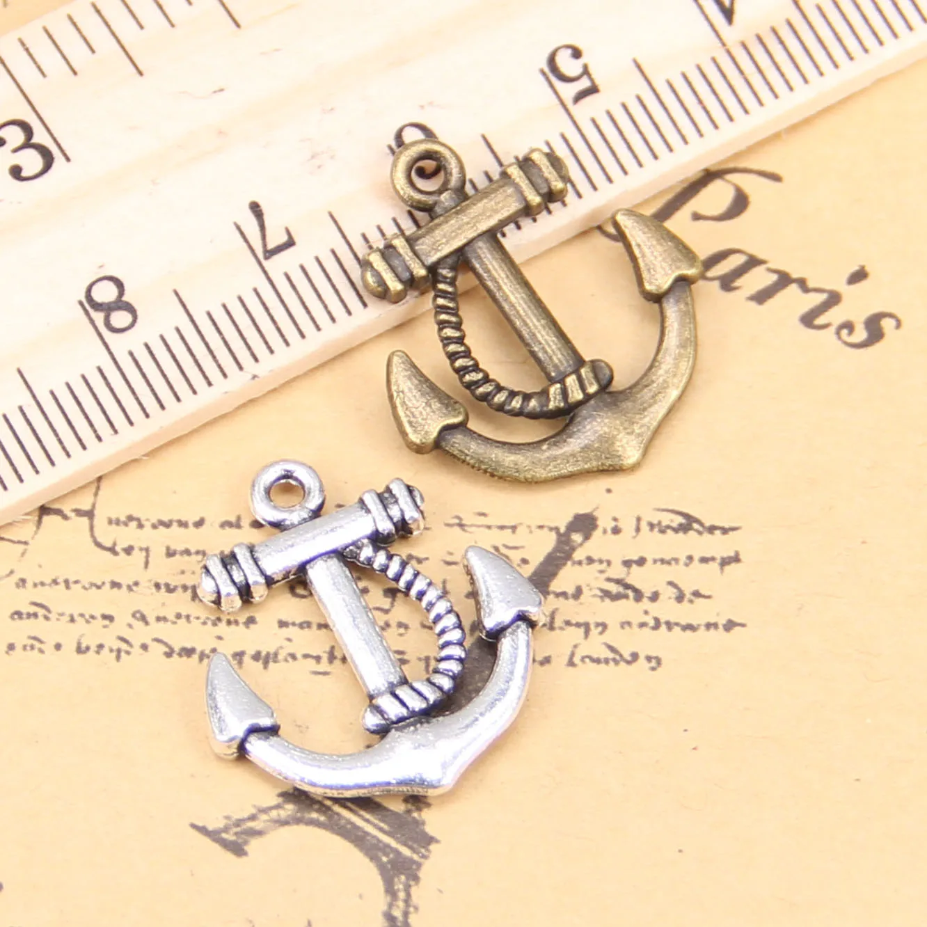 68pcs Charms For Jewelry Making anchor sea 22x20mm Antique Silver Plated Pendants DIY Handmake Tibetan Silver Bracelet Necklace