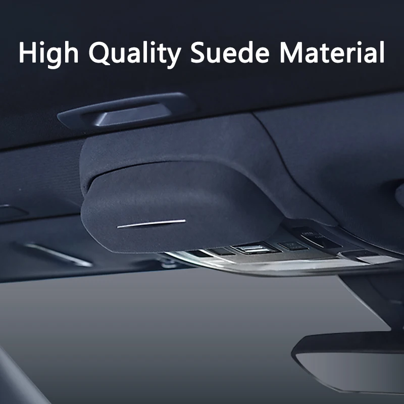 QHCP Car Sunglasses Holder Glasses Storage Box Organizer Suede Car Roof Handle Glasses Case Trims For Lexus ES200 260 300H 18-23