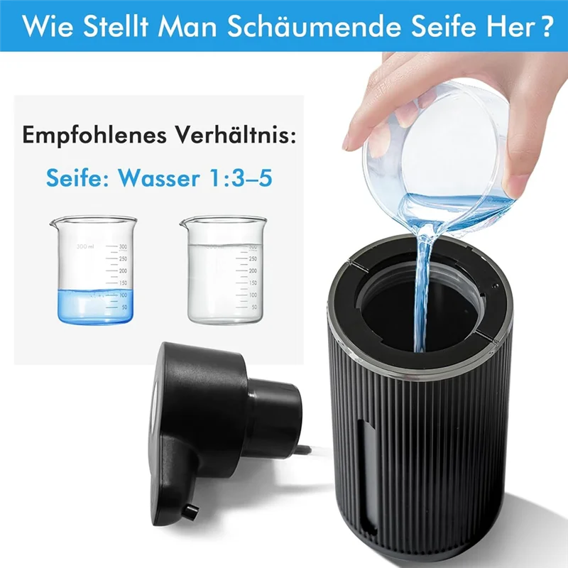 B92A Wall Mounted Automatic Soap Dispenser With Rechargeable USB For Bathroom And Kitchen