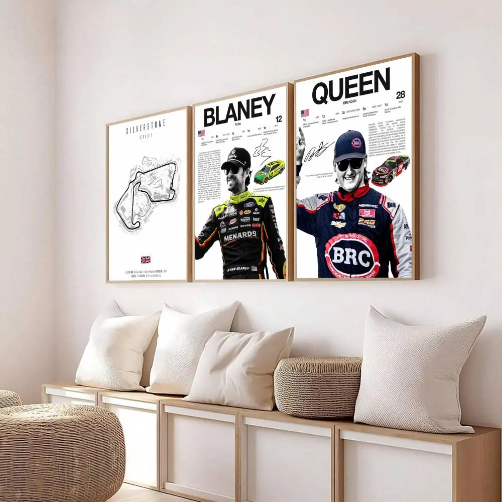 Popular Vintage Motorsport Racing Painting Calligraphy Modern Canvas Poster Wall Art Aesthetic Bedroom Decor for Cafe Home Gift