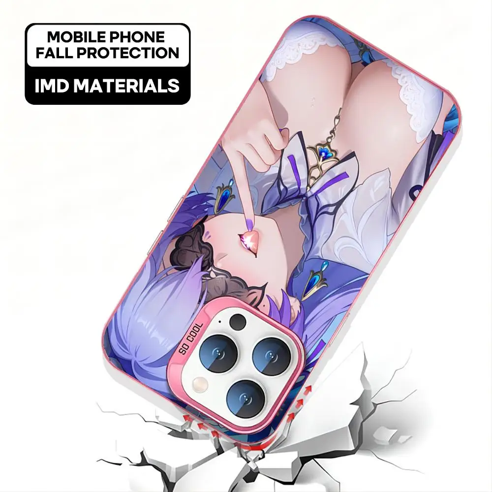 Etui na telefon Wuthering Waves Cantarella różowy IMD Kolorowy srebrny Odpowiednie miękkie etui na iPhone 16 15 14 13 12 11 XS Pro Max
