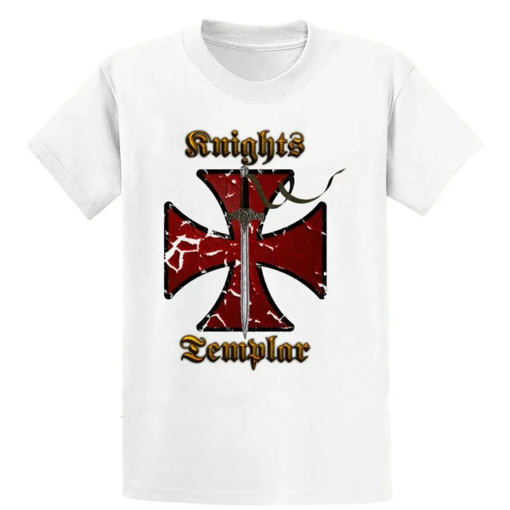 Knights Templar Crusaders Cross Symbol Sword T-Shirt 100% Cotton O-Neck Summer Short Sleeve Casual Mens T-shirt Size S-3XL