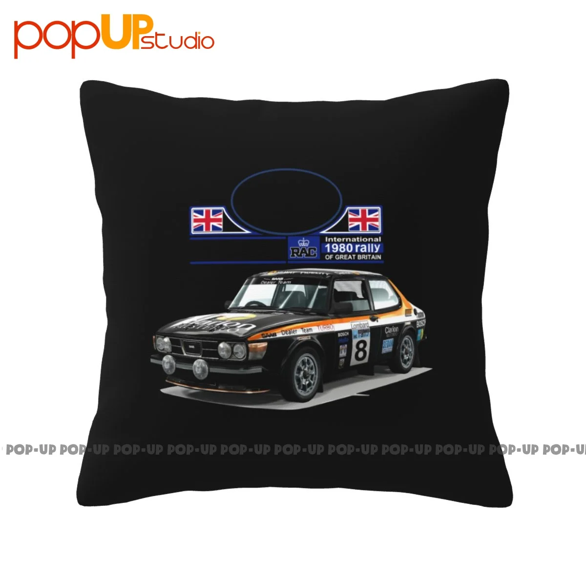 Square Saab 99 Turbo 1980 Rac Rally Wrc Pillowcase Throw Pillow Cover Natural Soft Skin Brief Style