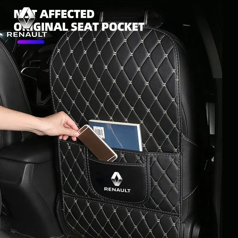 Car Anti-kick Mat Car Seats Anti Kick Pad Mat For Renault Clio Koleos Megane Espace QM6 Kadjar Captur Scenic Fluence Laguna