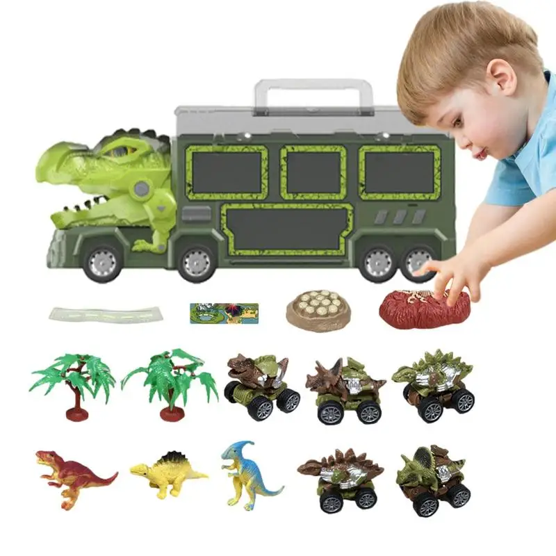 

Dinosaur Truck Toy Transport Carrier Truck Dinosaur Toys With Light Large Inertia Toy Engineering Car For Learn About Dinosaurs