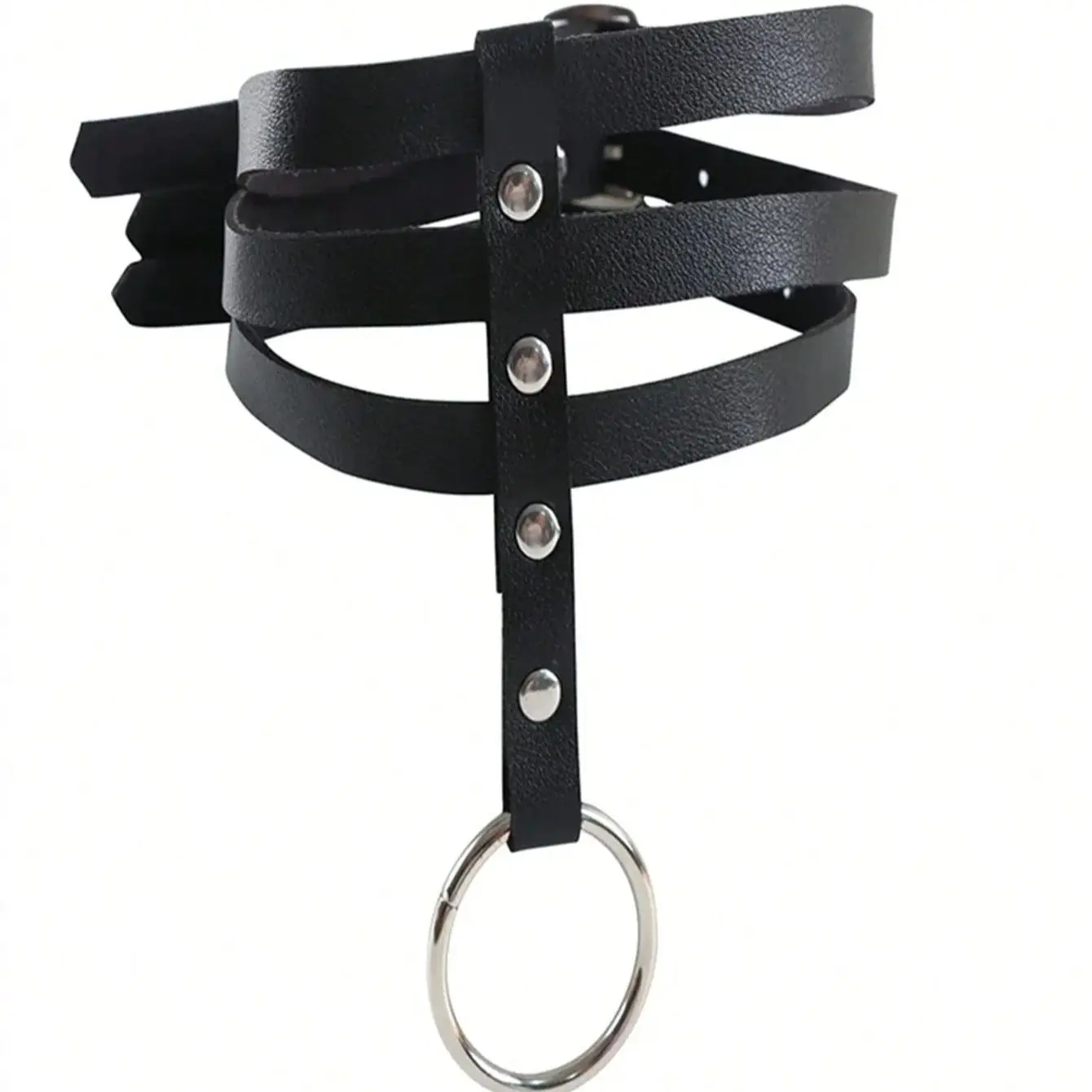 Leather Spiky Chocolate Collar Rivets Men and Women Set with Thick Choker Necklace  Gothic Jewelry Metal Gothic Accessories