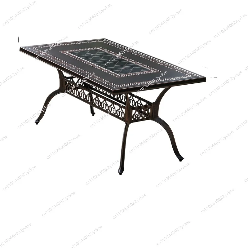 

Outdoor BBQ tables and chairs Electric grilled charcoal grilled hot pot Courtyard garden villa surrounding stove tea table