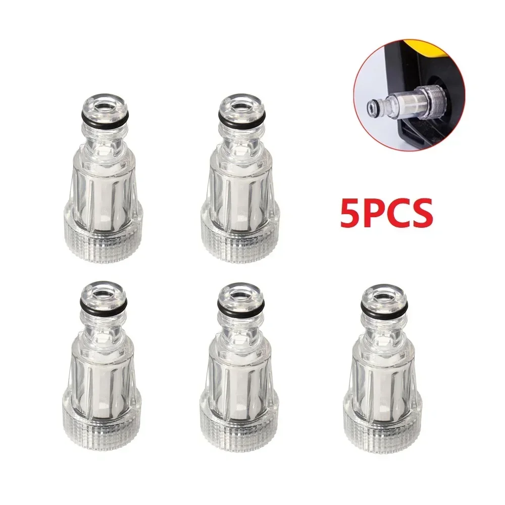 FINDME 5pcs Transparent Car Washer Universal Plastic Machine Water Filter High-pressure Connection Fitting For Karcher K2-K7 NEW