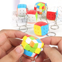 Vintage Key Chain Puzzle Magic Cube 3x3x3 Backpack Pendant Lovely Game Keychain Toys