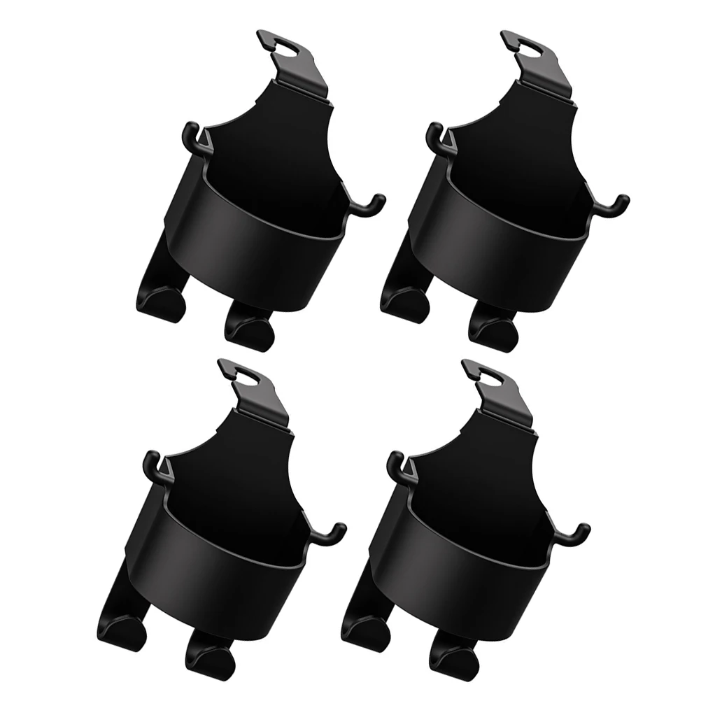 

4pcs Car Storage Box Backseat Cup Holder Black PP Material Durable Easy Clean Hooks Installation Rear Seat Organizer Vehicle