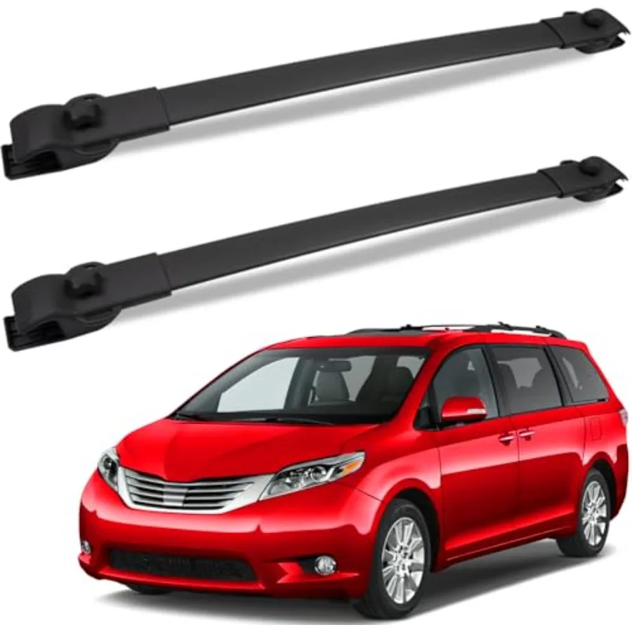 

Roof Rack Cross Bars 220lb Heavy Duty Aluminum Black Cargobar Compatible with 2011-2020 Sienna Rooftop Rails Carrying Bag Lugg