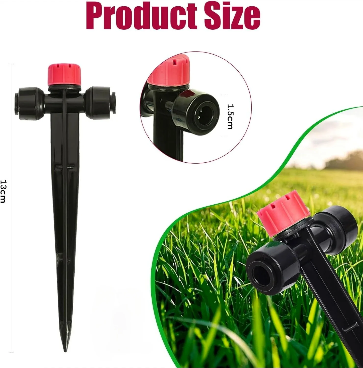 Easy Installation Water Flow Drippers Push to Fit Irrigation Sprinklers for 1/4