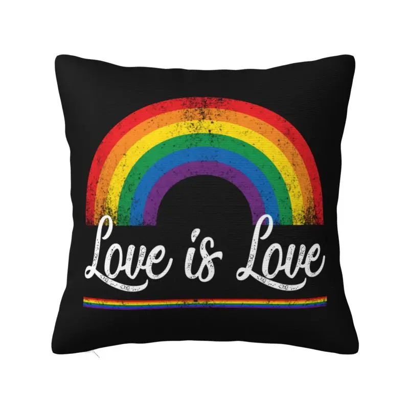 Lgbt Gay Pride Cushion Cover 60x60 cm Polyester Soft Rainbow Lesbian Throw Pillow Case For Sofa Car Home Decoration Pillowslip