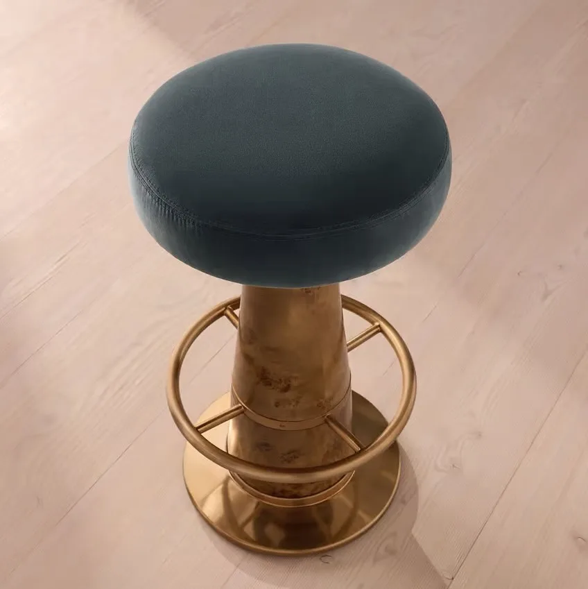 

#！ Luxury Designer Mid-Century Bar Counter Stool Scandinavian Minimalist Industrial Style High-Legged Home Bar Chair E