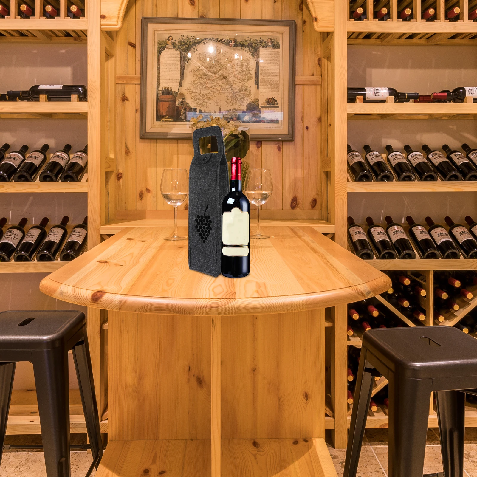 

2pcs Red Wine Bag Handheld Gift Bags Premium Felt Material Dust Proof Moisture Absorbent Breathable Portable Storage Pouches For