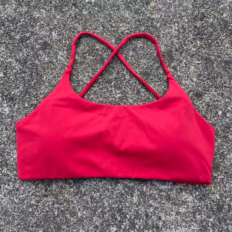 Sports Bra Women Gym Top Cross Back Yoga Crop Top Vest High Support Fitness Bralette Push Up Tight Soft Underwear With Chest Pad